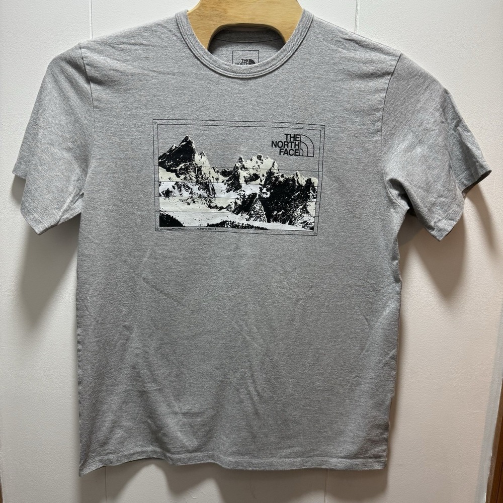 The‎ North Face Shirt Mens Size Large Short Sleeve Gray Mountains